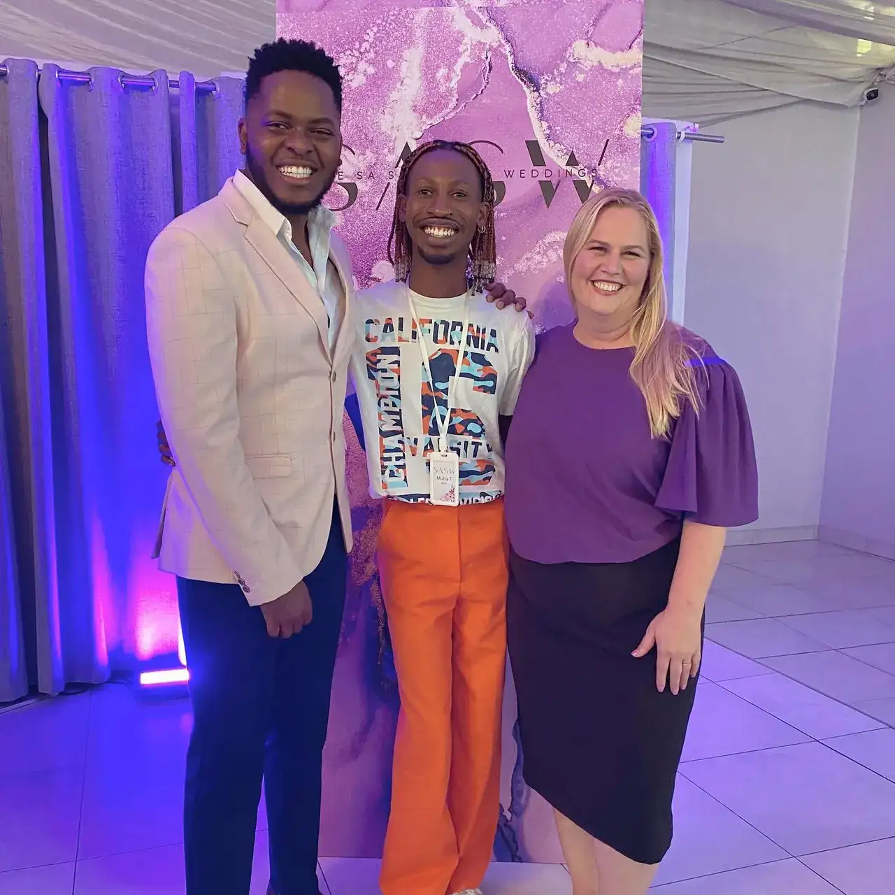 Tendai Kevin Zhou, founder Mutsa Tadiwa Kujeke and Khali Collins at the South African School of Weddings
